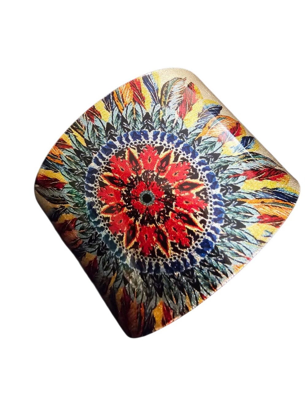 Colorful Mandala Pattern Cuff Bracelet. V
